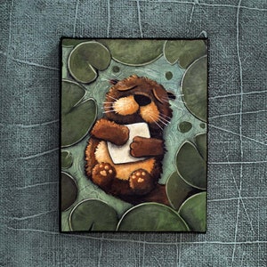 otter, Ivan Glock, print on canvas, 18x24,