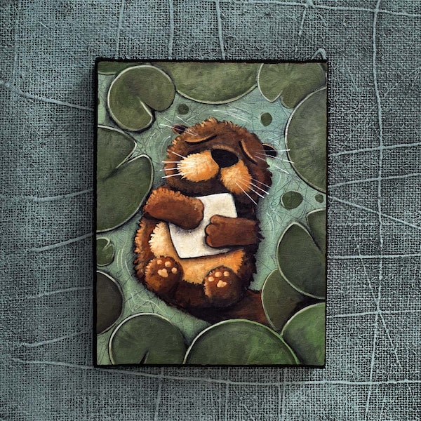 otter, Ivan Glock, print on canvas, 18x24,
