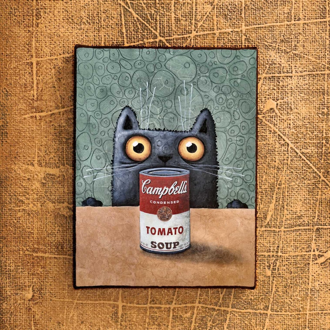 Campbells Soup Cat, Kitchen Picture, Print of Original Painting