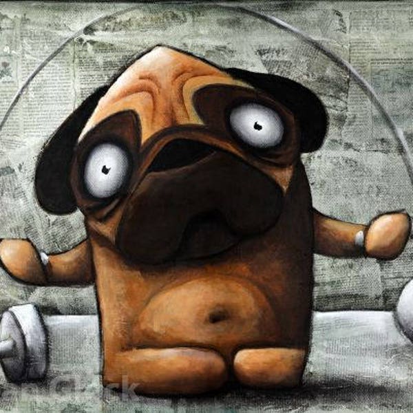 pug with Skipping rope, pug Drawing, Cute pug, pug cartoon, Cute Dog, Dog Illustration, Dog Print