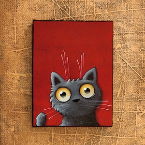 dibujo del gato, gato lindo, dibujos animados del gato, negro gato schwarze Katze