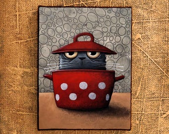 cat in pot, cat Drawing, Cute Cat, Cat cartoon, black Cat, schwarze Katze