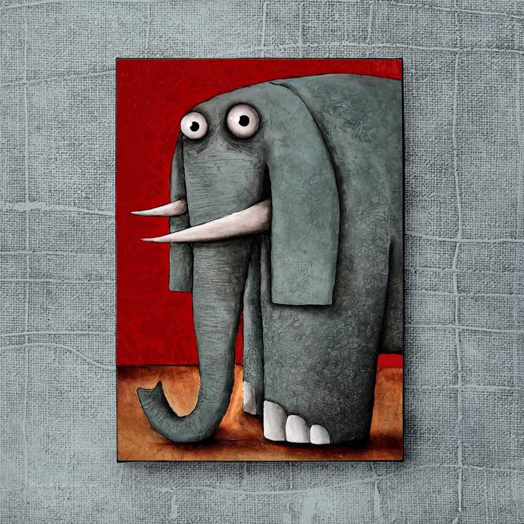 Buy Elephant, Elephant Drawing, Cute Elephant, Elephant Cartoon 50x70  Online in India - Etsy, image size:1080x1080