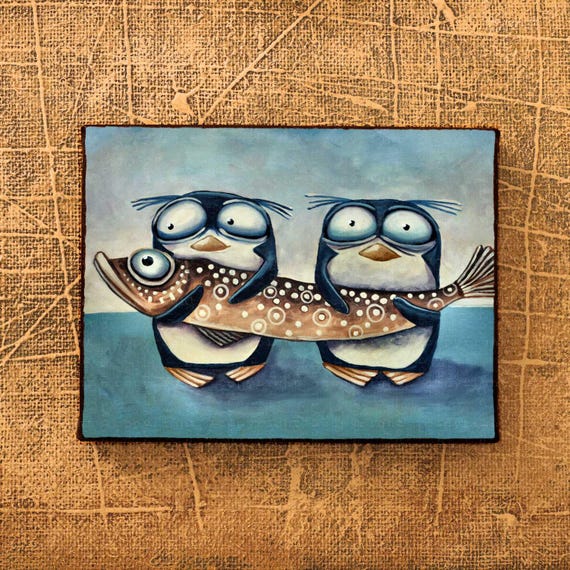 penguins with Fish, penguin Drawing, Cute penguins, penguin cartoon, penguin print