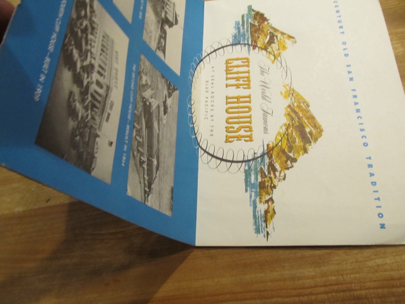 Vintage San Francisco Cliff House Souvenir Menu