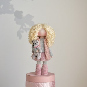 Gift for women, Handmade shadow pink doll, Doll for girl, Handmade gift, Interior dolls, Gift for girl, Rag doll