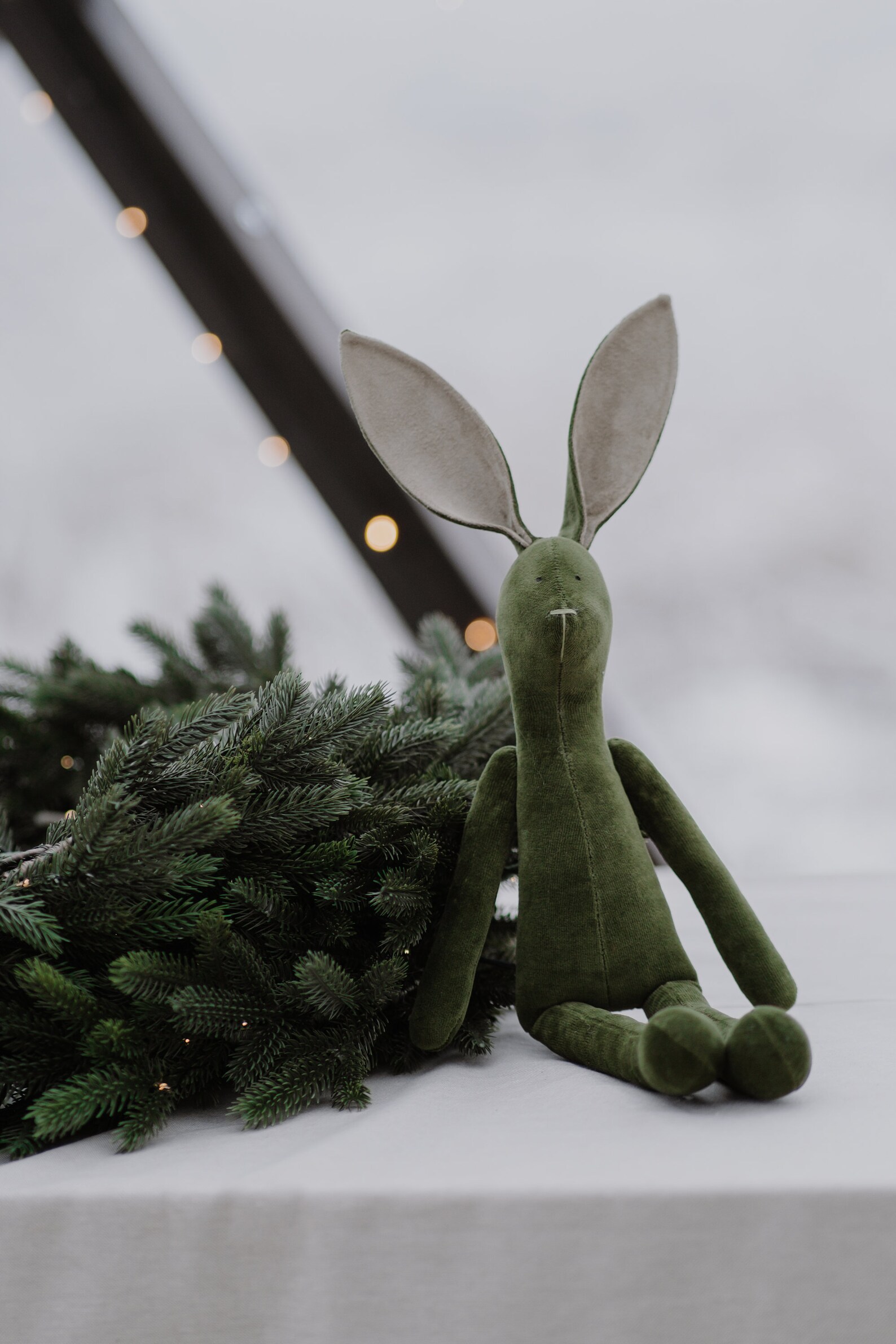 Dark Green Bunny, Handmade Soft Toy, Gift for Toddler, Personalized ...