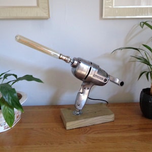 Large Industrial Electric Drill Statement  Lamp in Steam-punk Style