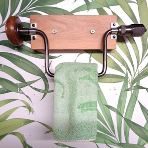 Carpenter's Brace Towel Rail in Industrial Style