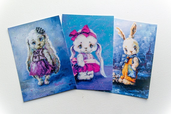 Postcard set of 3 "My dolls" Girl Child Boy Paper & Party Supplies Paper Stationery Postcards from Ukraine Greeting Cards Good Luck Artwork