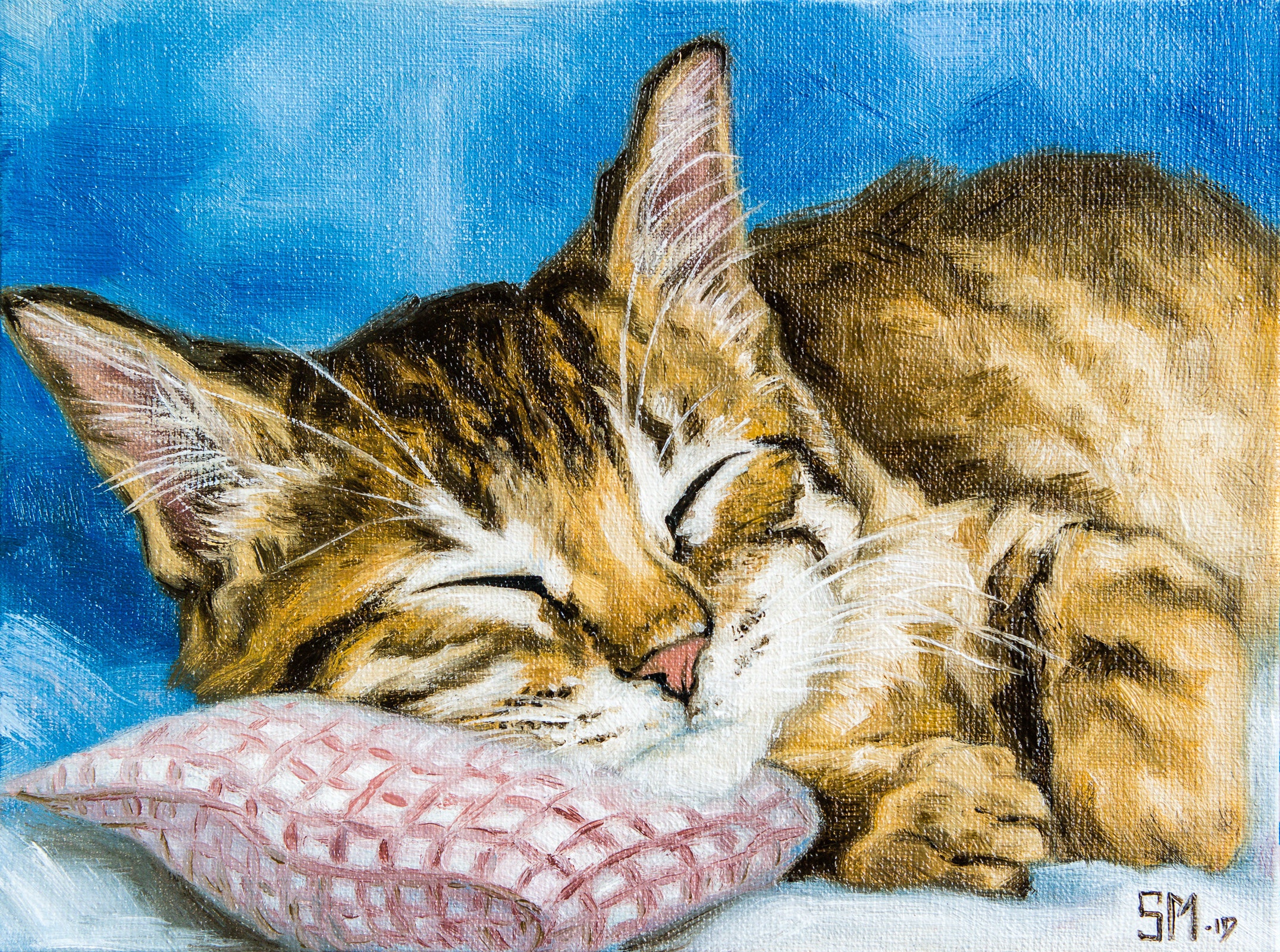 Pintura al óleo del gato retrato del animal doméstico gato Etsy