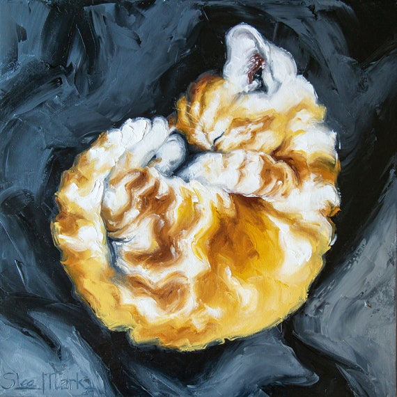 Cat Ball Original art 24" by S. Lee Mark Cat oil painting, Pet portrait, Ginger cat, Cat portrait, Animal painting, Animal art