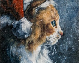 サンタネコ　　油絵　アーティスト作品 il_340x270.6308127570_nz75.jpg