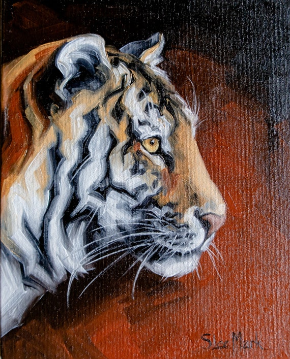 Tiger by S.Lee Mark Original oil painting Symbol of the year portrait Animal painting Animal art Original art Home Living Home Decor Wall