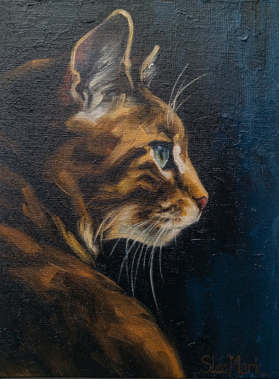 猫　油絵 猫」油絵 油彩 キャンバスF4号 33cm✖️24cm 額無し 絵画 isoppu