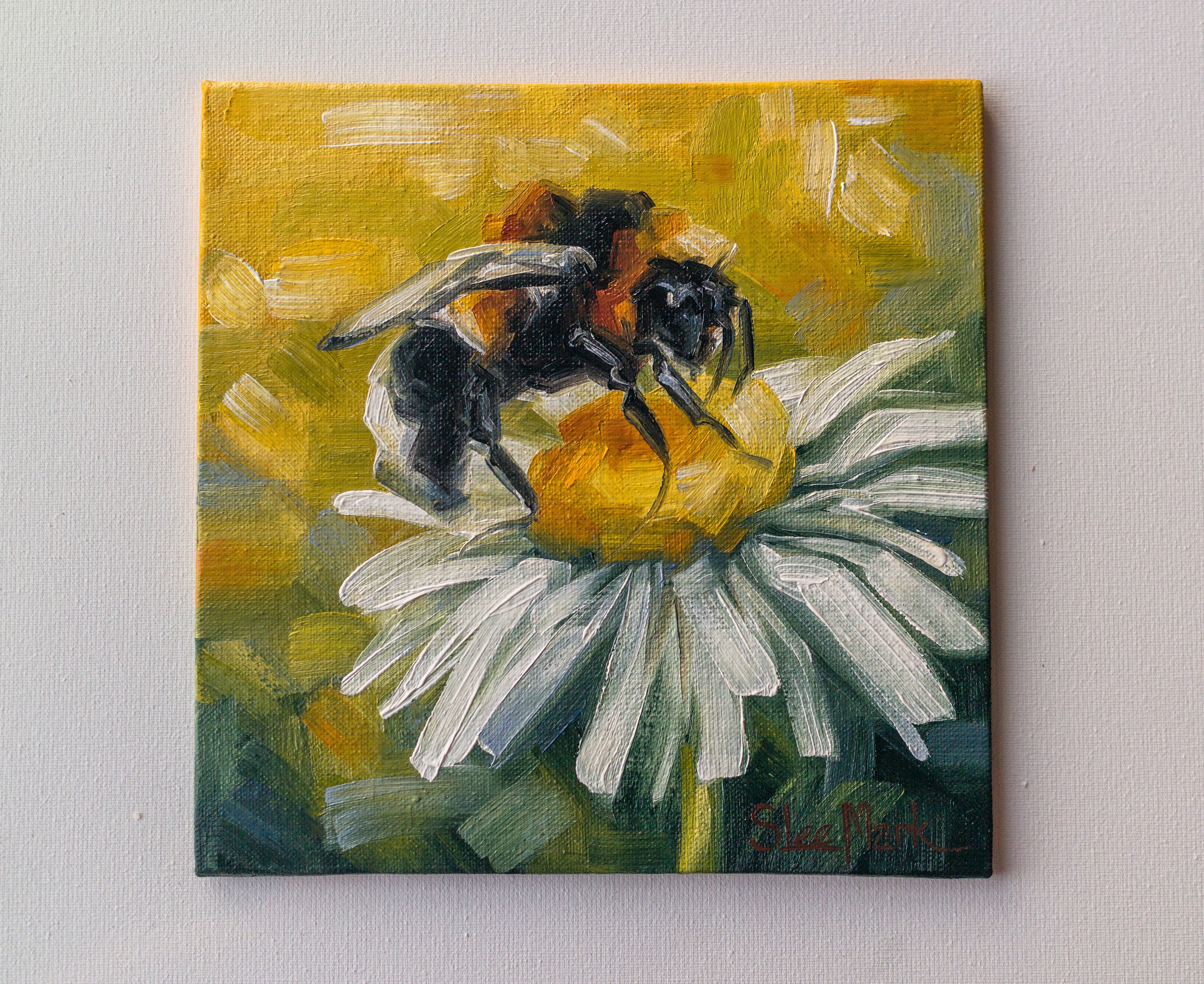 Be a Bee Original Art 6x6 by S. Lee Mark Stil Life Oil Painting Bee Art Chamomile Still Life Flowers Painting Small Art - Etsy Be a Bee Original Art 6x6 by S. Lee Mark Stil Life Oil Painting Bee Art Chamomile Still Life Flowers Painting Small Art - Etsy