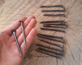 five hand forged nails