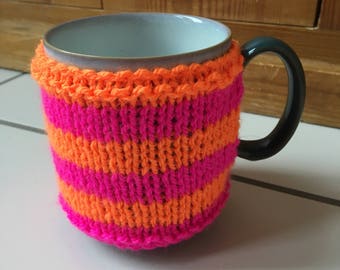 Cup cosy, cup cozy, knitted cup cosy, knitted cup cozy