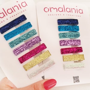 Glitter hair clips | toddler fringe clips | baby clips | alligator single prong clip