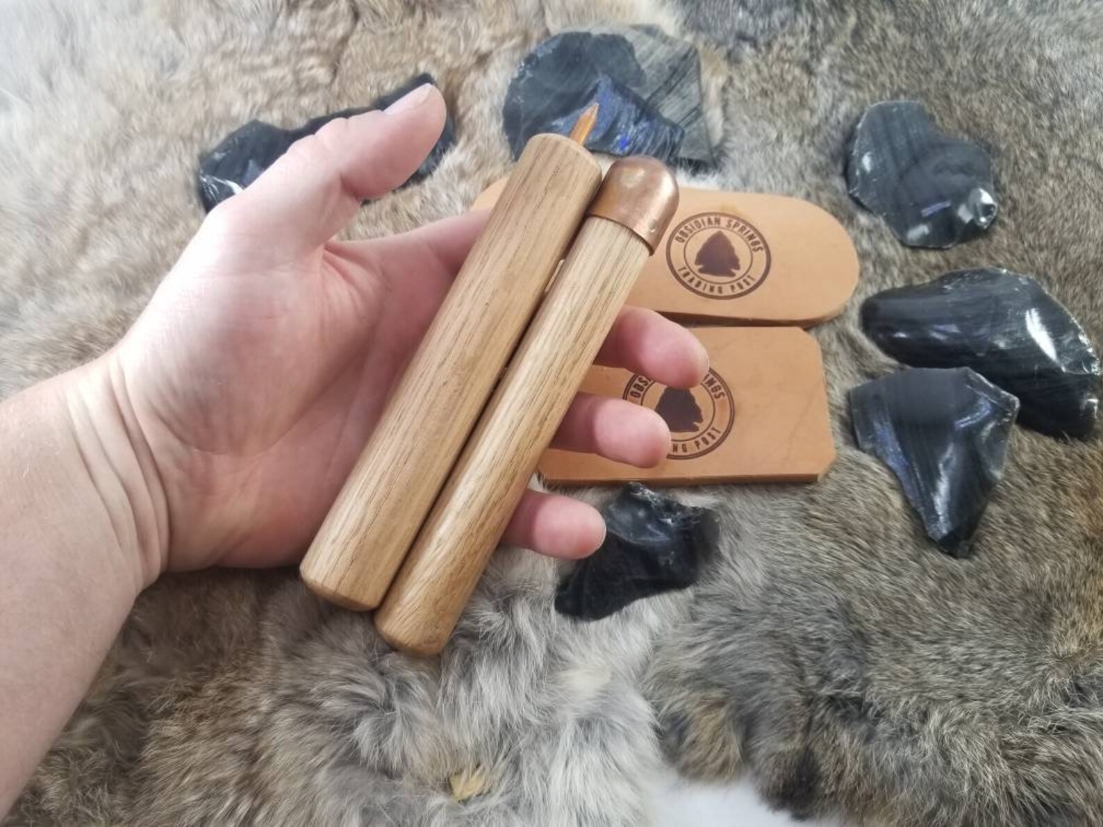 Four Tools Basic Flint Knapping Kit Obsidian Etsy