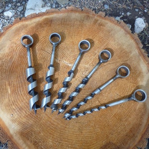 Set of 7 Scotch Eye Augers - Sizes Range from 1"- 1/4" - Bushcraft tools - survival - Scotch Eyed Auger