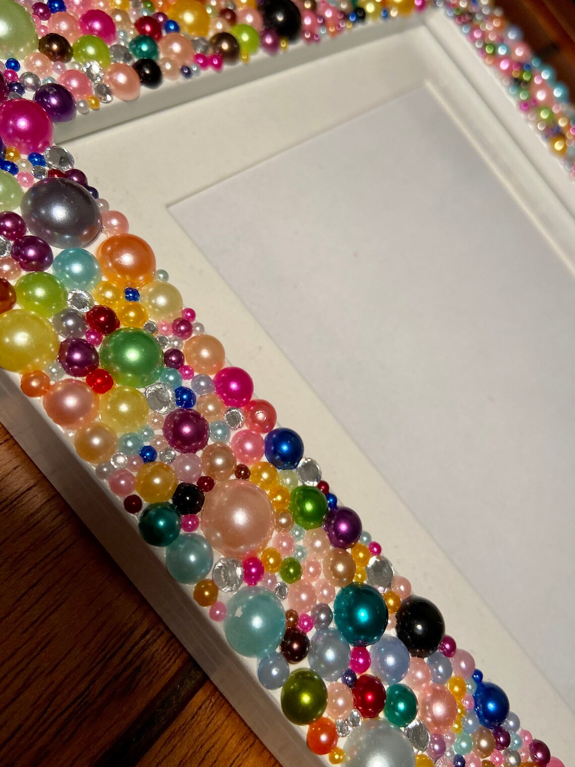 Wedding Picture Frame Multicolored Pearl and Rhinestone Etsy
