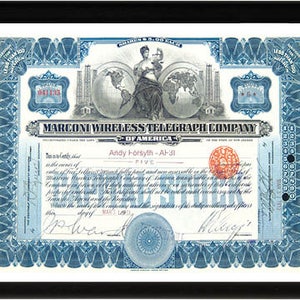 Antique Radio Stock Certificates - Ham Radio