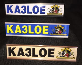 Ham Radio Desk Name Plate