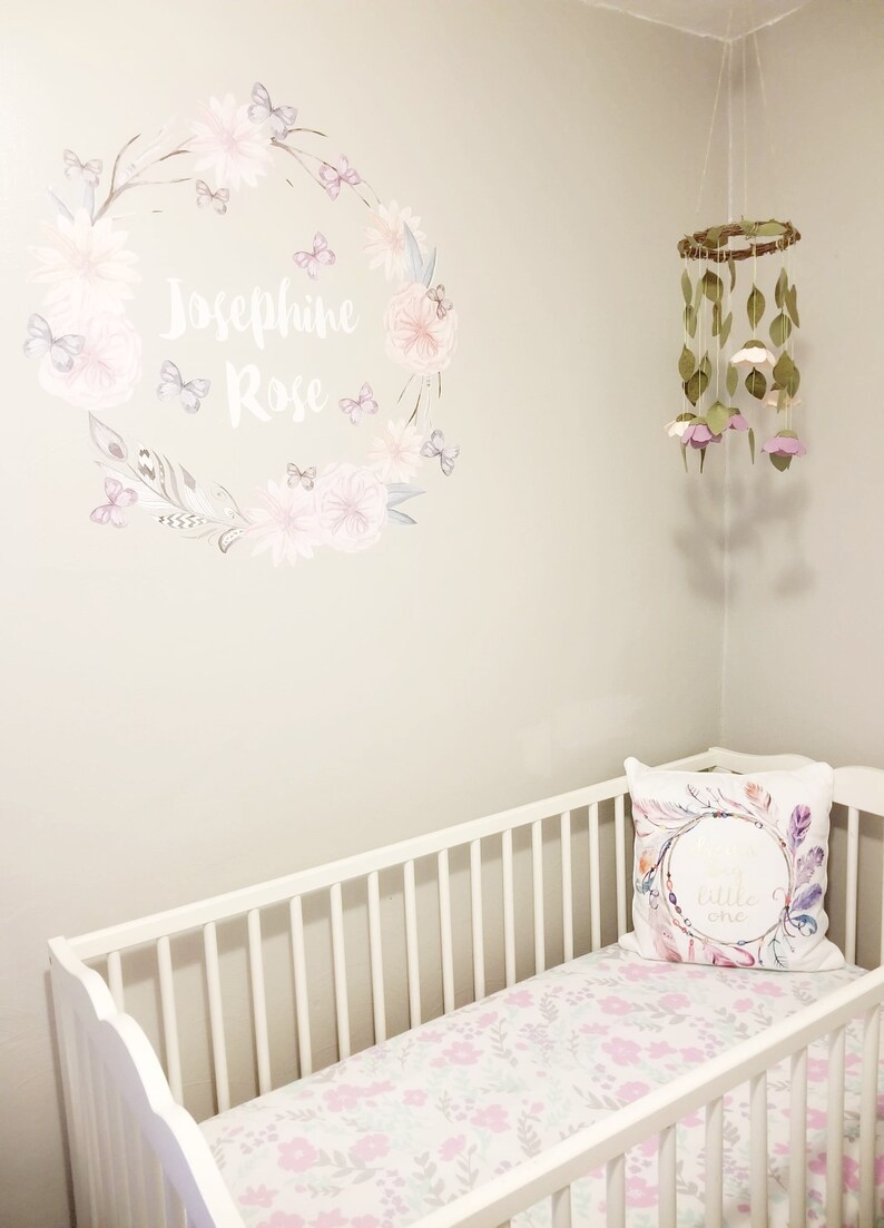 Pink and Purple Flower Mobile Floral Mobile Nursery Decor Etsy