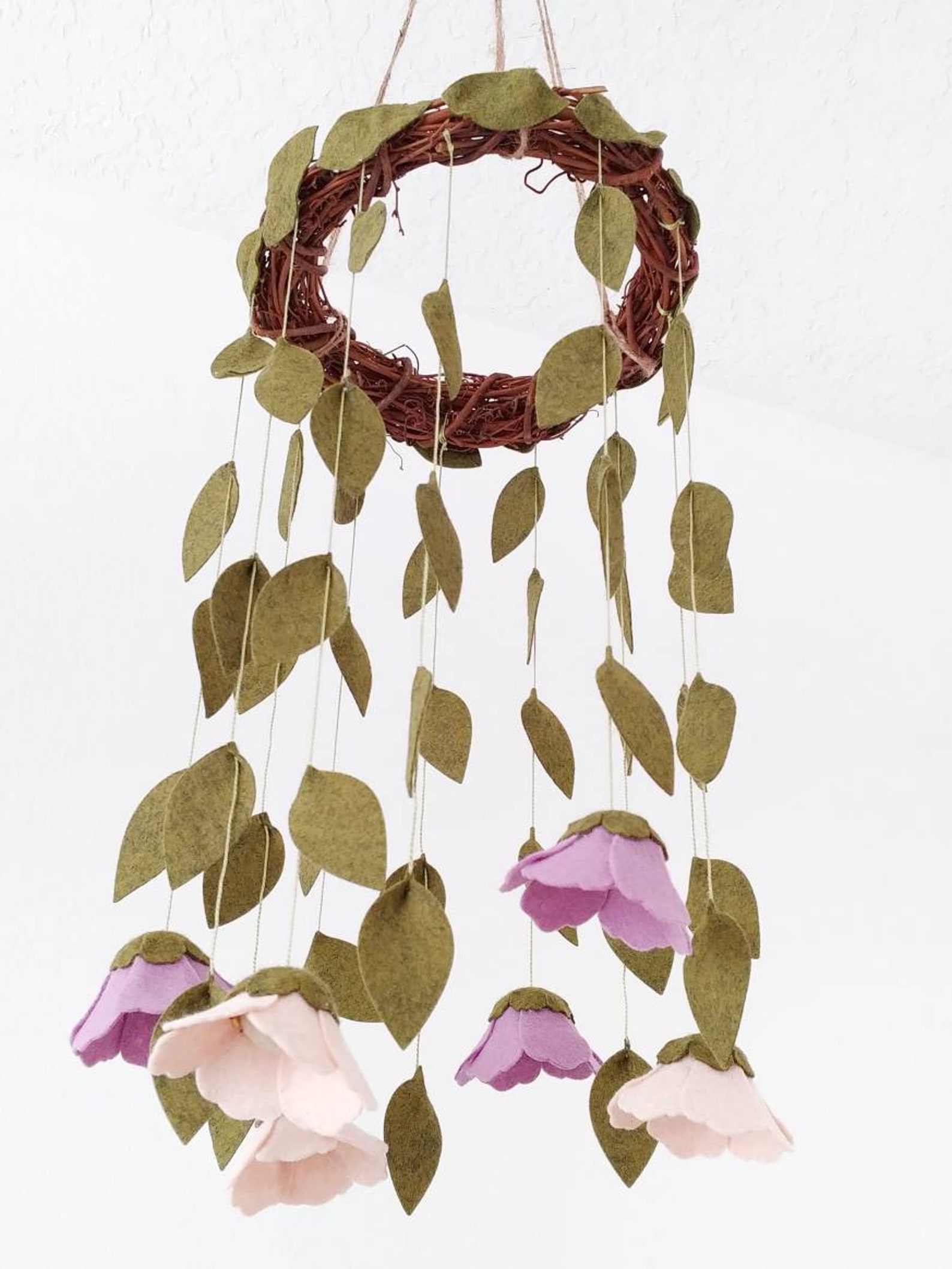 Pink and Purple Flower Mobile Floral Mobile Nursery Decor Etsy