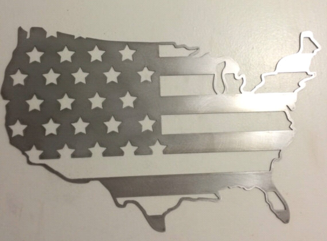 American Flag & Map 001 DXF File Good for CNC Plasma and Laser Cut - Etsy