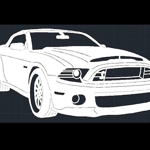 Mustang Car DXF File Good For CNC Plasma and Laser Cut