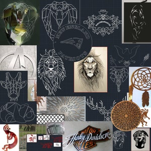Custom DXF design for CNC Plasma-Laser Cut-Water Jet. Make your own wall art shop