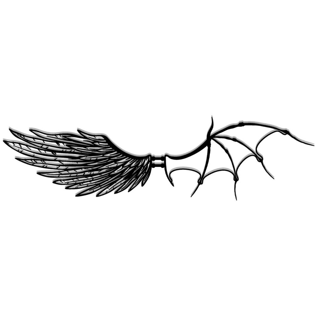 Metal Art -lucifer Angel and Devil Wing DXF File Good for CNC