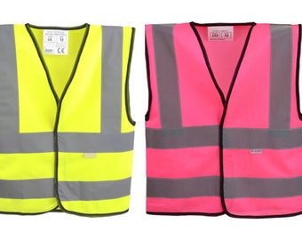 Child Vests Children Reflective Waistcoat Hi Visibility Sports Safety - 2 Colors and 3 Sizes from 3 to 11 years