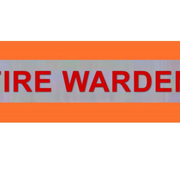 Printed "FIRE WARDEN" Reflective Armbands Wide Reflective Sports Safety Hi Visibility Walking ID Orange or Yellow