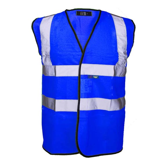 Blue Hi Visibility Reflective Safety Vest Hi Viz Ideal for 