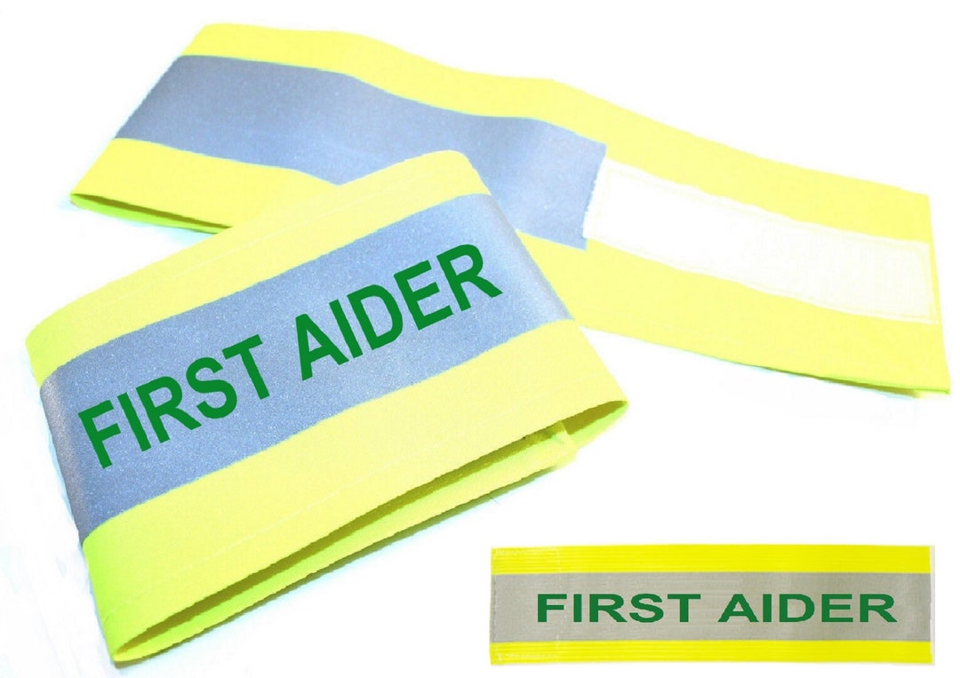 Printed first Aider Reflective Armbands Wide Reflective Sports Safety