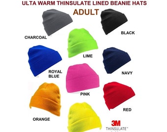 Kinder-Unisex-Beanie-Mützen mit ultrawarmem 3M Thinsulat ™ Futter Einheitsgröße - 9 Farben