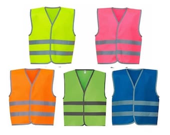 Yoko Child Vest 5 Colours Pink, Yellow, Orange, Blue and Lime Green - Sports Safety - 3 Sizes 4-12 Years