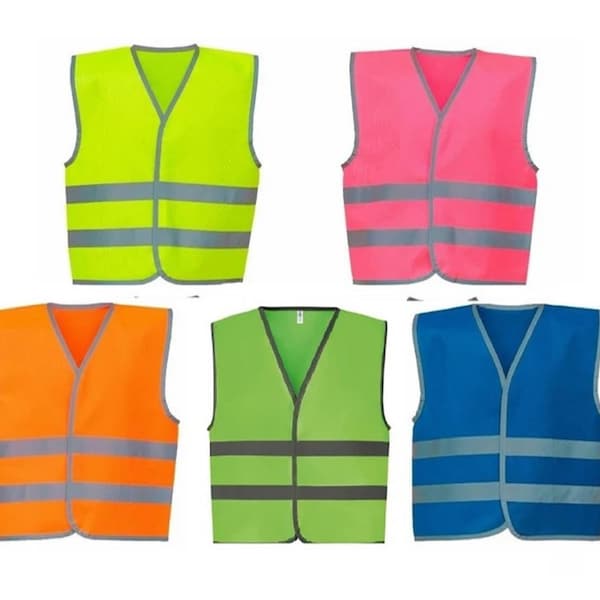 Yoko Child Vest 5 Colours Pink, Yellow, Orange, Blue and Lime Green - Sports Safety - 3 Sizes 4-12 Years