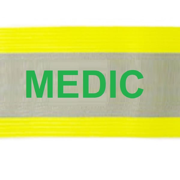 Printed "MEDIC" Reflective Armbands Wide Reflective Sports Safety Hi Visibility Walking ID Orange or Yellow