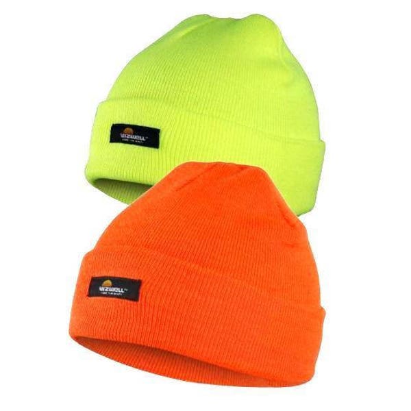 Hi Visibility Yellow & Orange Thinsulate Lined Adult Beanie Hats Ideal For Embroidery