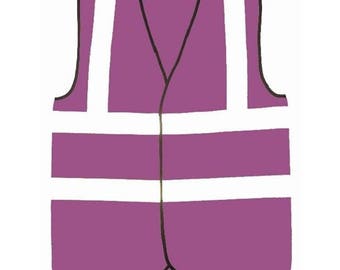 Purple Hi Visibility Reflective Safety Vest Hi Viz Ideal for Printing or Embroidery Great for Riding Walking or Running