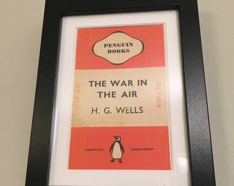 Classic Penguin Book cover print- framed - The War In The Air By H G Wells