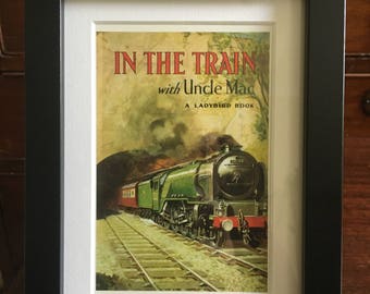 Retro Ladybird Book cover Framed. In The Train