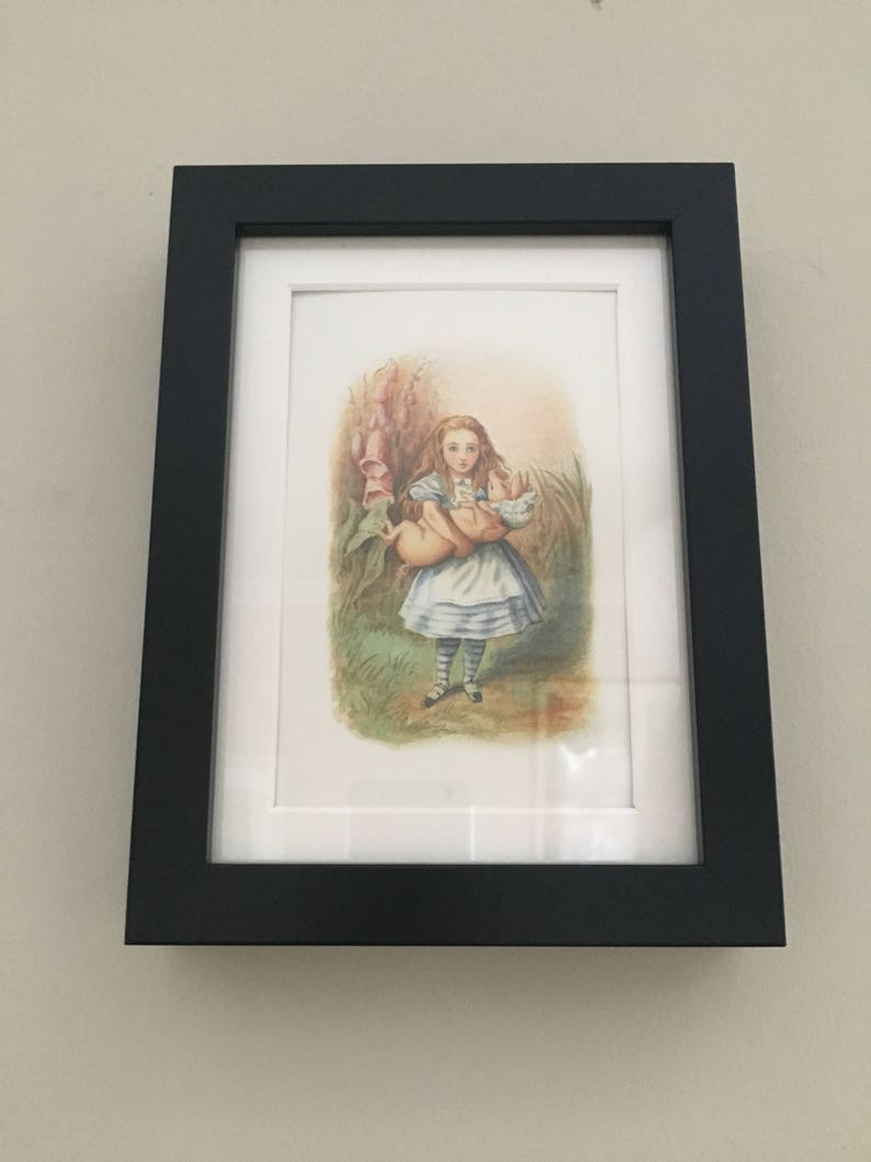 Classic Alice in Wonderland Illustration framed Postcard Alice with Pig image 1