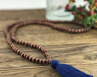 Boho chic statement tassel necklace in dusty pinkBohemian tassel necklaceNeutral necklaceboho tassel necklace