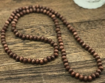 Wood Bead Necklace, Beaded Necklace, Wood Beaded Necklace, Wooden Bead Necklace, Wooden Beaded Necklace, Boho Wood Necklace