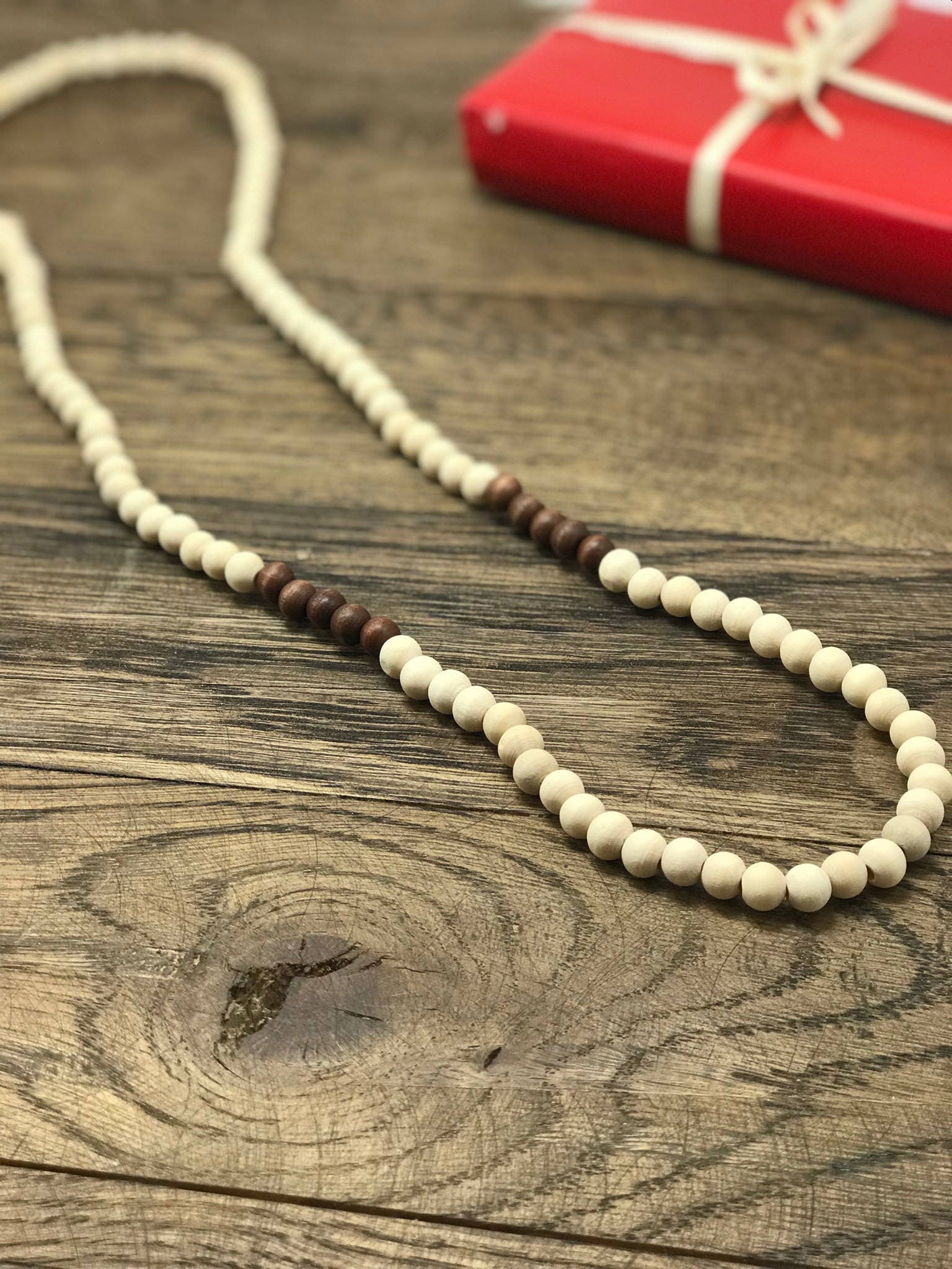 Wood Bead Necklace Wooden Bead Necklace Wood Bead Necklace Etsy